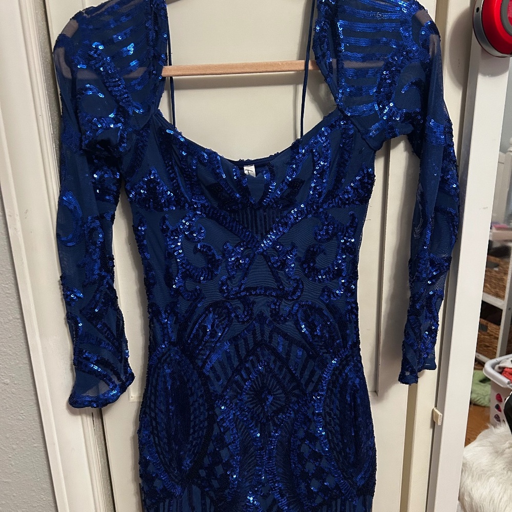 Royal Blue Sequin Homecoming Dress